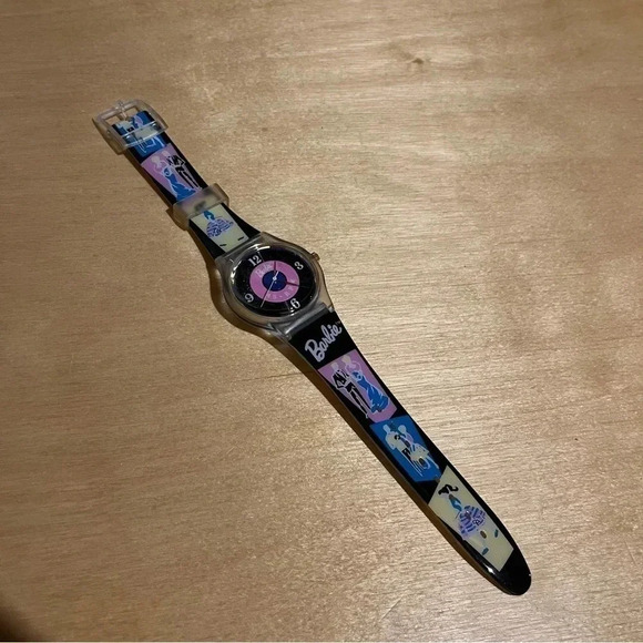 Vintage 90’s Barbie Watch 1996 Record Fashion Plastic Ken - Picture 1 of 10